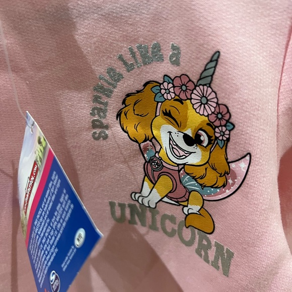 Paw patrol 3t Pink Kids Sweatshirt with Unicorn Print - Picture 3 of 4